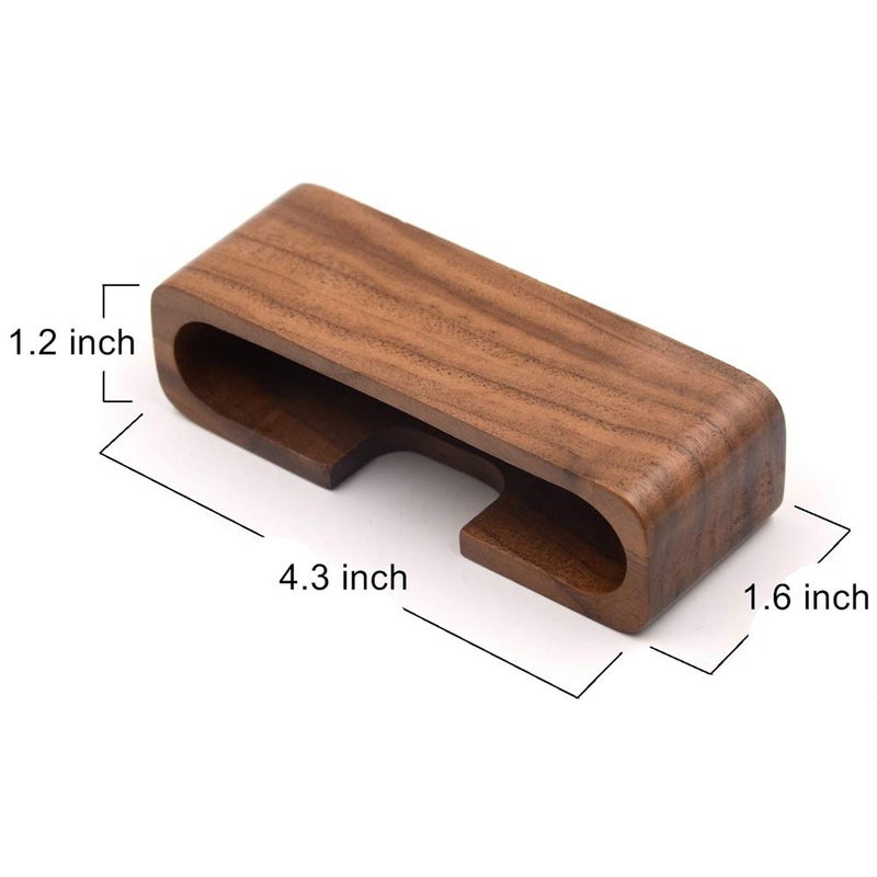 Bamber 3-Pack Walnut Wood Business Card Holder for Desk Wooden Business Card Organizer Case Stand - Image 3